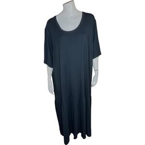 LOGO by Lori Goldstein Regular Rayon 230 Elbow‎ Sleeve Dress Black 4X